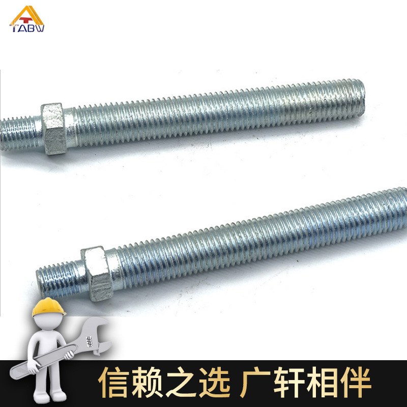 Non-Standard Stud Lengthened Hot Dip Galvanized Middle Nut Carbon Steel Screw High Strength Two-Start Worm Building Accessories