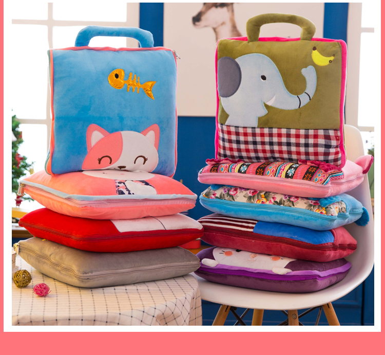 Customized Cartoon Summer Blanket Airable Cover Flannel Back Seat Cushion Dual Purpose Throw Pillow Quilt Customized Cartoon Summer Blanket Airable Cover Flannel Back Seat Cushion Dual Purpose Throw Pillow Quilt
