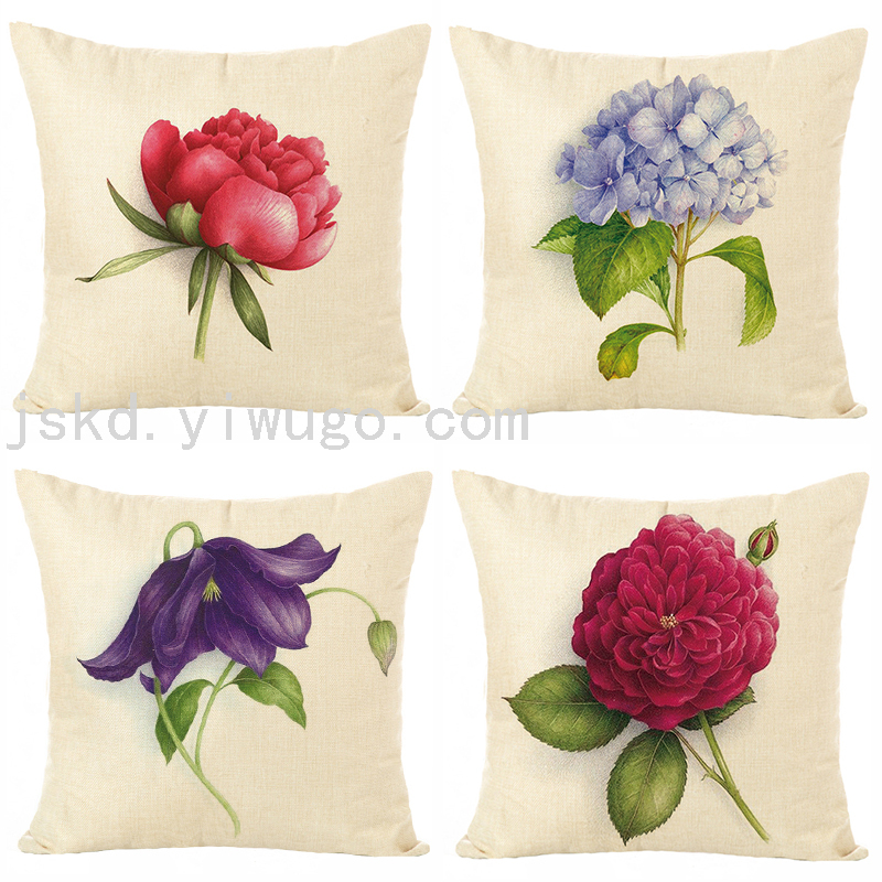 Plant Flower Digital Printed Pillowcase Sofa Living Room Pillows Office Chair Backrest Back Seat Cushion Plant Flower Digital Printed Pillowcase Sofa Living Room Pillows Office Chair Backrest Back Seat Cushion