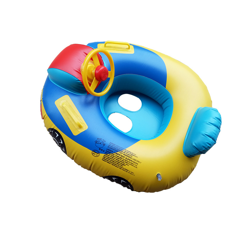 Infant Swimming Ring Baby Buoy Large Car Steering Wheel Swimming Boat Baby with Horn Seat Ring Day Cruiser