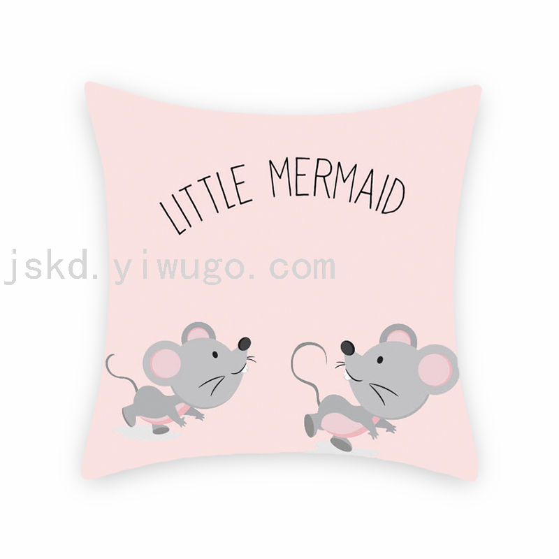 Cartoon Cartoon Mouse Digital Printed Pillowcase Sofa Living Room Pillows Bedroom Bedside Backrest Back Seat Cushion