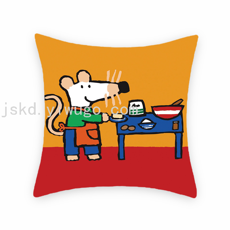 Cartoon Cartoon Mouse Digital Printed Pillowcase Sofa Living Room Pillows Bedroom Bedside Backrest Back Seat Cushion Cartoon Cartoon Mouse Digital Printed Pillowcase Sofa Living Room Pillows Bedroom Bedside Backrest Back Seat Cushion