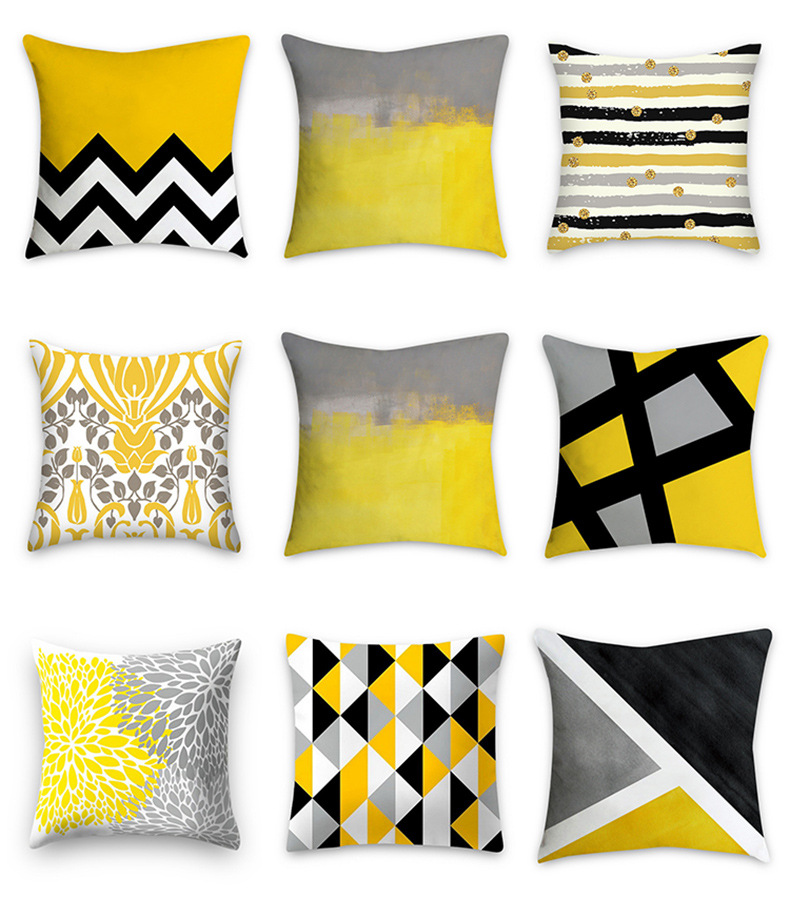 Pineapple Leaf Yellow Pillow Cross-Border Geometric Pillow Cover Pillow Back Seat Cushion Sofa Cushion Nordic Custom