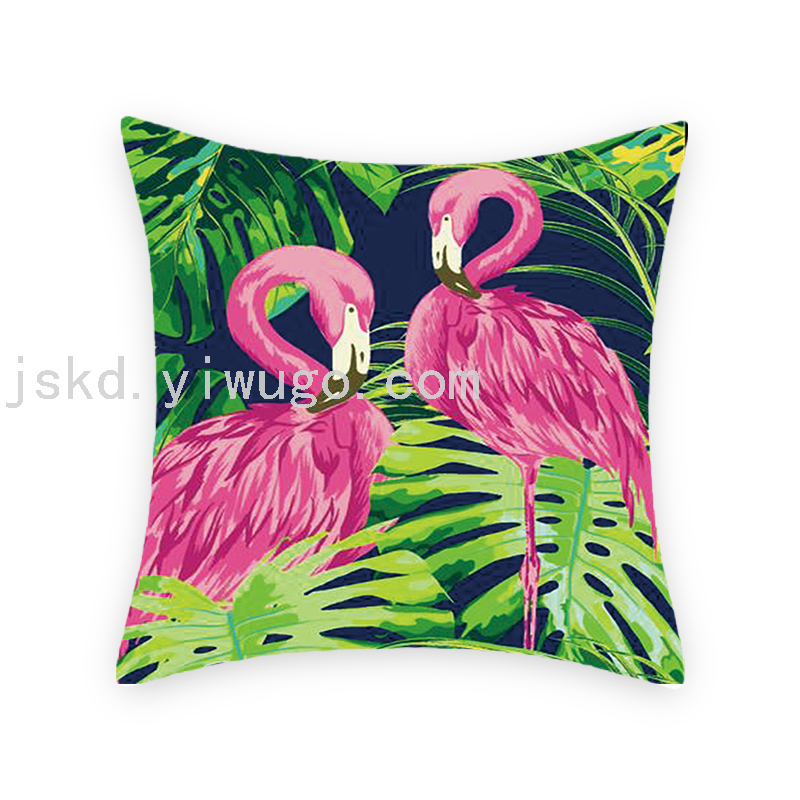 Flamingo Short Plush Digital Printed Pillowcase Sofa Office Cushion Bedside Backrest Back Seat Cushion Flamingo Short Plush Digital Printed Pillowcase Sofa Office Cushion Bedside Backrest Back Seat Cushion