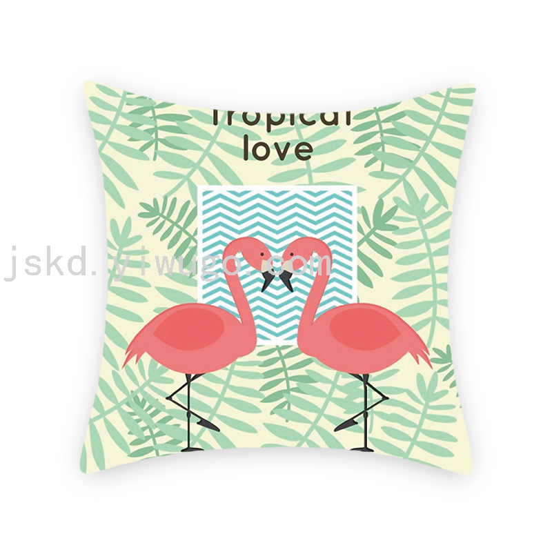 Flamingo Short Plush Digital Printed Pillowcase Sofa Office Cushion Bedside Backrest Back Seat Cushion Flamingo Short Plush Digital Printed Pillowcase Sofa Office Cushion Bedside Backrest Back Seat Cushion