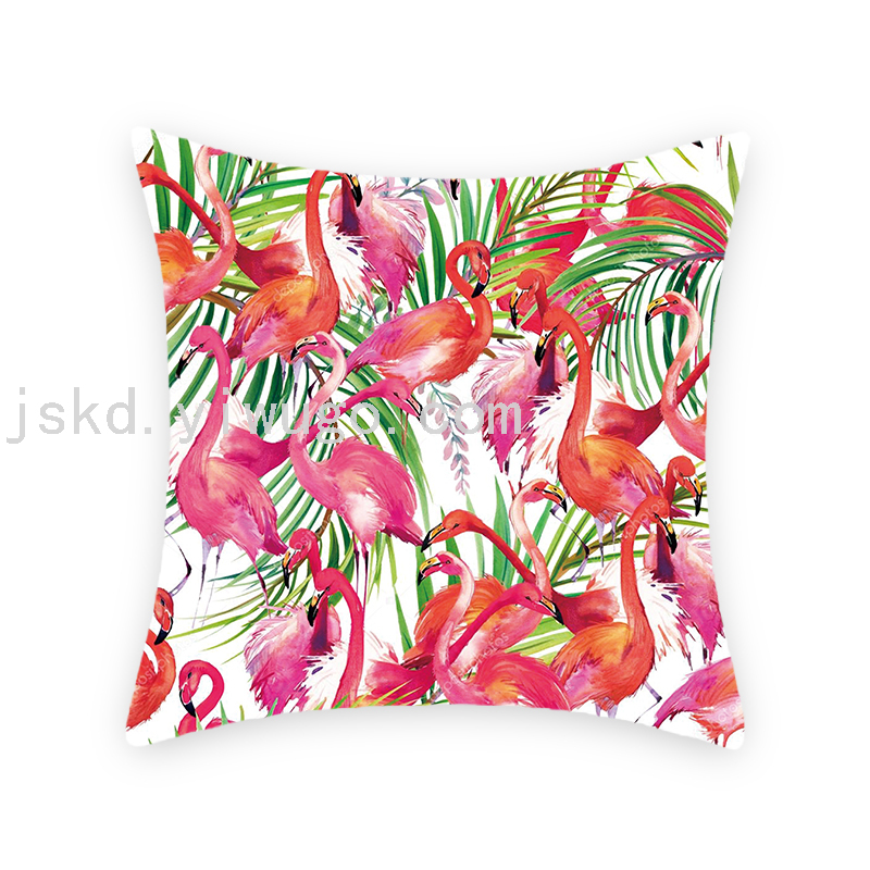 Flamingo Short Plush Digital Printed Pillowcase Sofa Office Cushion Bedside Backrest Back Seat Cushion Flamingo Short Plush Digital Printed Pillowcase Sofa Office Cushion Bedside Backrest Back Seat Cushion