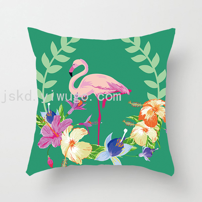 Flamingo Short Plush Digital Printed Pillowcase Sofa Office Cushion Bedside Backrest Back Seat Cushion Flamingo Short Plush Digital Printed Pillowcase Sofa Office Cushion Bedside Backrest Back Seat Cushion