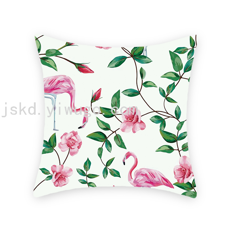Flamingo Short Plush Digital Printed Pillowcase Sofa Office Cushion Bedside Backrest Back Seat Cushion Flamingo Short Plush Digital Printed Pillowcase Sofa Office Cushion Bedside Backrest Back Seat Cushion