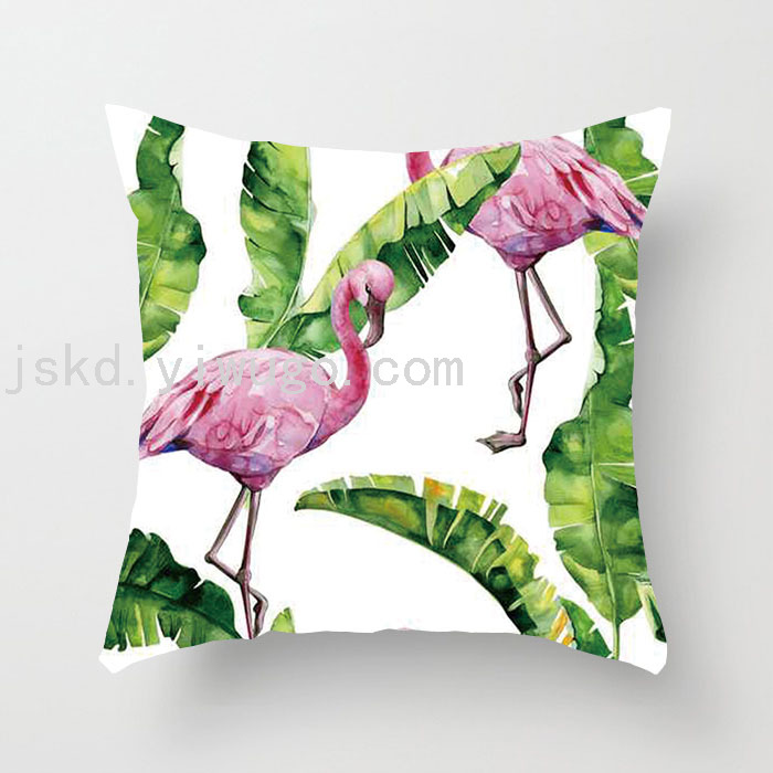 Flamingo Short Plush Digital Printed Pillowcase Sofa Office Cushion Bedside Backrest Back Seat Cushion Flamingo Short Plush Digital Printed Pillowcase Sofa Office Cushion Bedside Backrest Back Seat Cushion