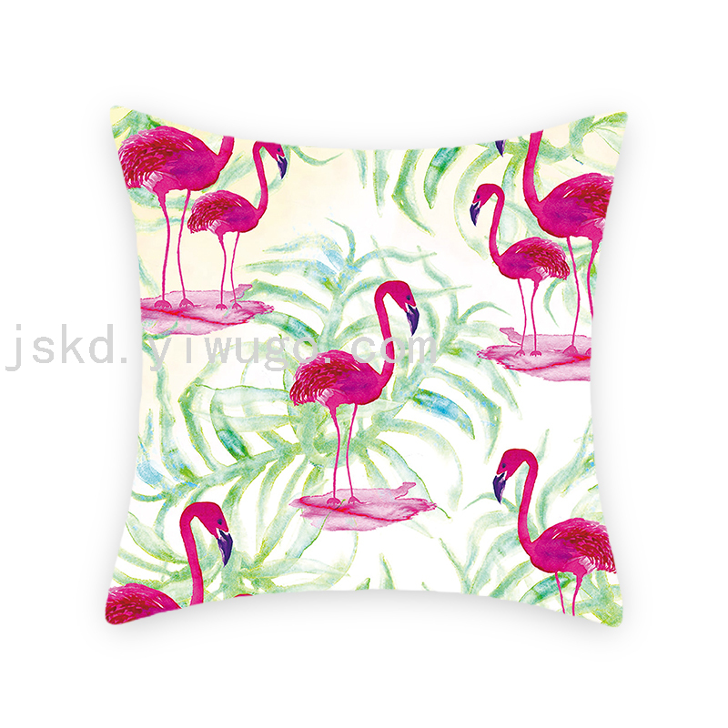Flamingo Short Plush Digital Printed Pillowcase Sofa Office Cushion Bedside Backrest Back Seat Cushion Flamingo Short Plush Digital Printed Pillowcase Sofa Office Cushion Bedside Backrest Back Seat Cushion