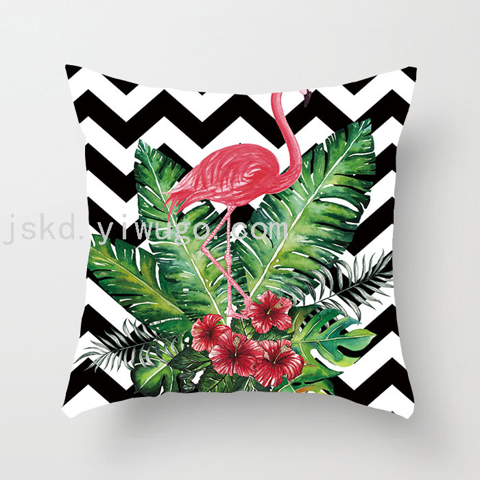 Flamingo Short Plush Digital Printed Pillowcase Sofa Office Cushion Bedside Backrest Back Seat Cushion Flamingo Short Plush Digital Printed Pillowcase Sofa Office Cushion Bedside Backrest Back Seat Cushion
