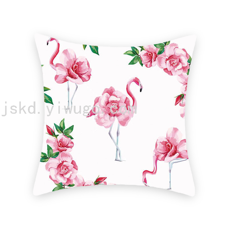 Flamingo Short Plush Digital Printed Pillowcase Sofa Office Cushion Bedside Backrest Back Seat Cushion Flamingo Short Plush Digital Printed Pillowcase Sofa Office Cushion Bedside Backrest Back Seat Cushion