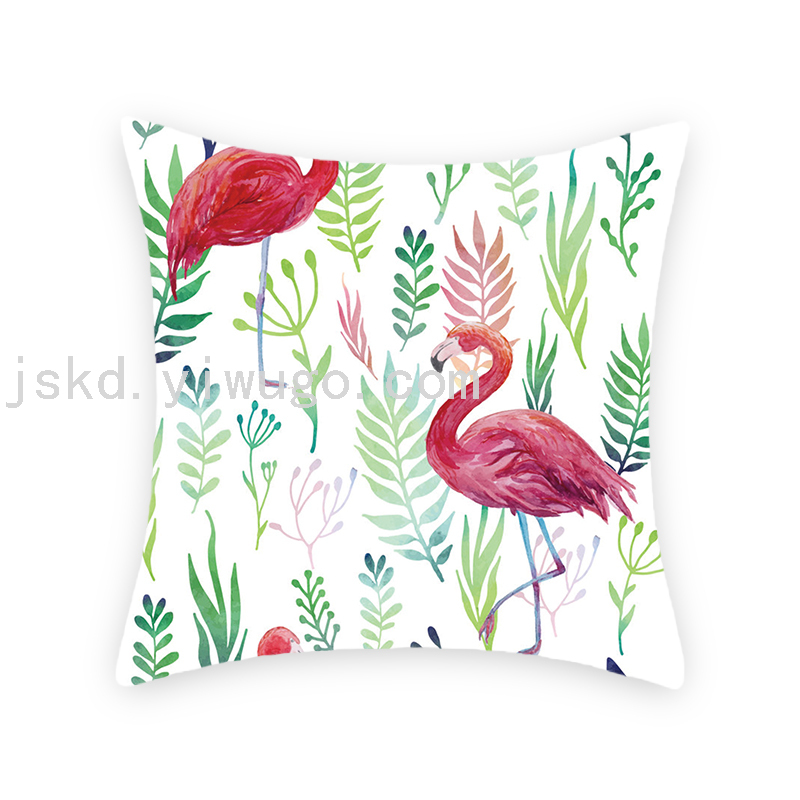 Flamingo Short Plush Digital Printed Pillowcase Sofa Office Cushion Bedside Backrest Back Seat Cushion Flamingo Short Plush Digital Printed Pillowcase Sofa Office Cushion Bedside Backrest Back Seat Cushion
