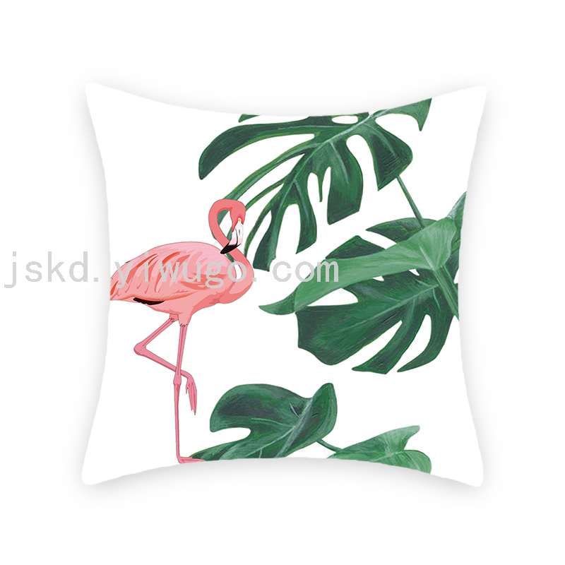Flamingo Short Plush Digital Printed Pillowcase Sofa Office Cushion Bedside Backrest Back Seat Cushion Flamingo Short Plush Digital Printed Pillowcase Sofa Office Cushion Bedside Backrest Back Seat Cushion