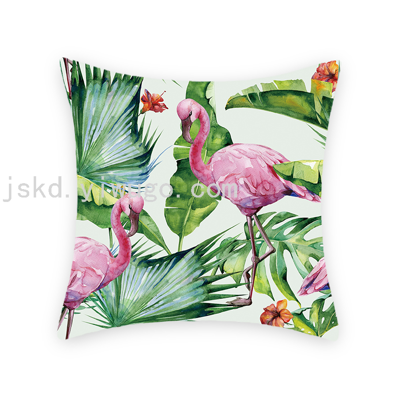 Flamingo Short Plush Digital Printed Pillowcase Sofa Office Cushion Bedside Backrest Back Seat Cushion Flamingo Short Plush Digital Printed Pillowcase Sofa Office Cushion Bedside Backrest Back Seat Cushion