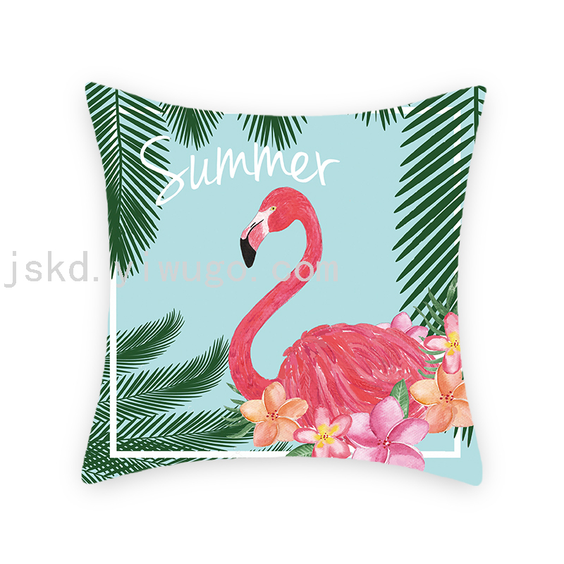 Flamingo Short Plush Digital Printed Pillowcase Sofa Office Cushion Bedside Backrest Back Seat Cushion Flamingo Short Plush Digital Printed Pillowcase Sofa Office Cushion Bedside Backrest Back Seat Cushion