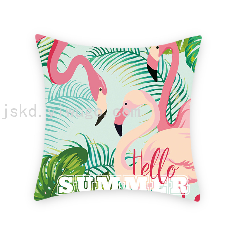 Flamingo Short Plush Digital Printed Pillowcase Sofa Office Cushion Bedside Backrest Back Seat Cushion Flamingo Short Plush Digital Printed Pillowcase Sofa Office Cushion Bedside Backrest Back Seat Cushion