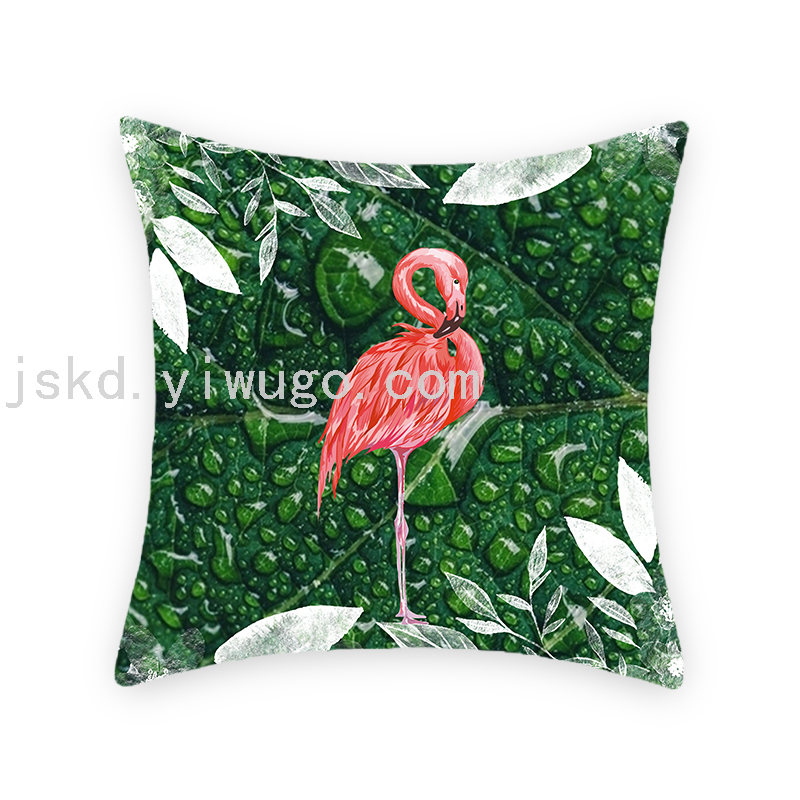 Flamingo Short Plush Digital Printed Pillowcase Sofa Office Cushion Bedside Backrest Back Seat Cushion Flamingo Short Plush Digital Printed Pillowcase Sofa Office Cushion Bedside Backrest Back Seat Cushion