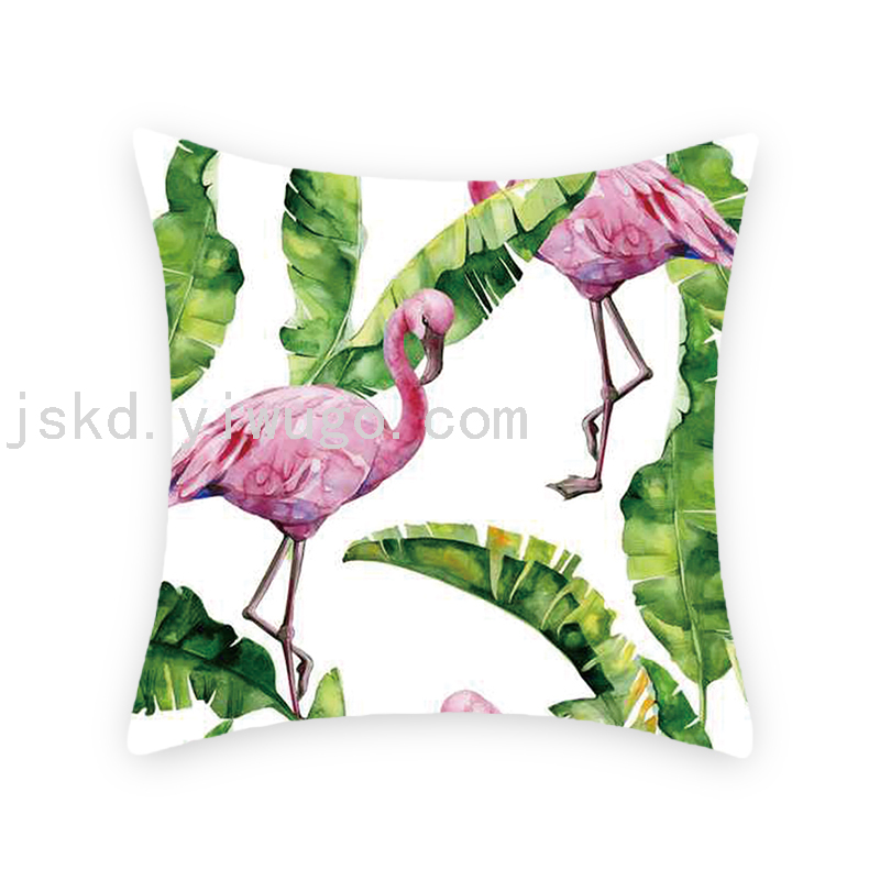 Flamingo Short Plush Digital Printed Pillowcase Sofa Office Cushion Bedside Backrest Back Seat Cushion Flamingo Short Plush Digital Printed Pillowcase Sofa Office Cushion Bedside Backrest Back Seat Cushion