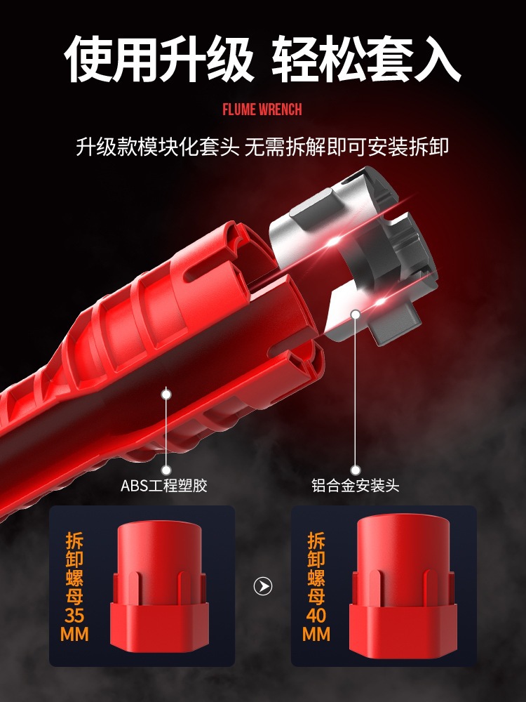 Multifunctional Sink Wrench Universal Water Pipe Dragon Bathroom Head Installation Water Heater Screw Nut Socket Wrench