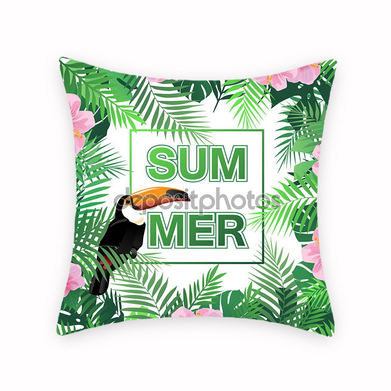Tropical Plants Kyorochan Series Digital Printing Pillow Foreign Trade New Style Amazon Back Seat Cushion Graphic Customization