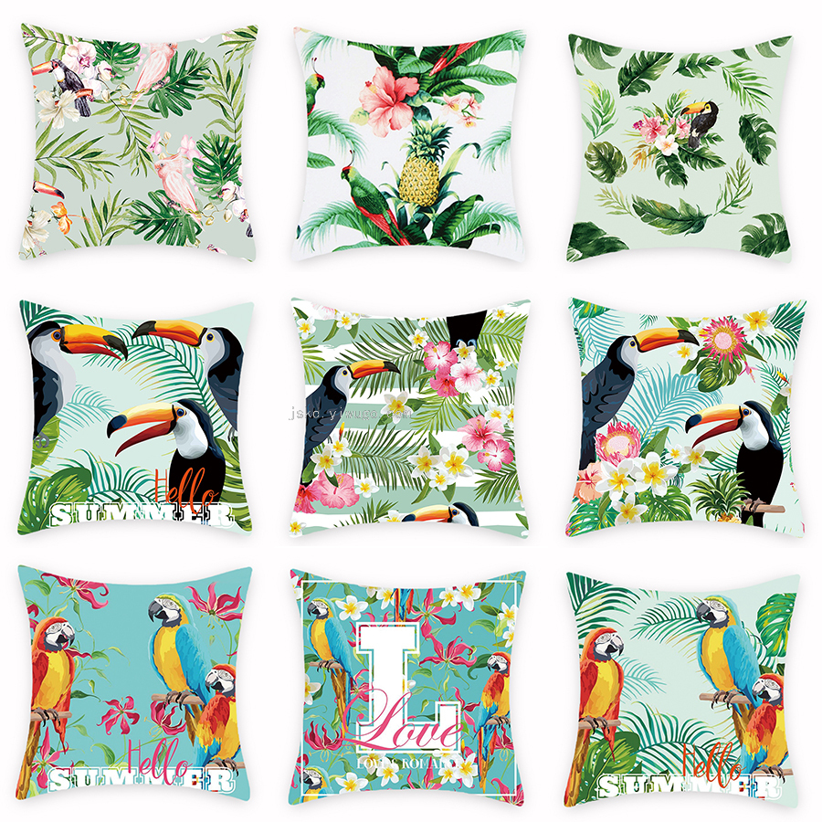 Tropical Plants Kyorochan Series Digital Printing Pillow Foreign Trade New Style Amazon Back Seat Cushion Graphic Customization Tropical Plants Kyorochan Series Digital Printing Pillow Foreign Trade New Style Amazon Back Seat Cushion Graphic Customization