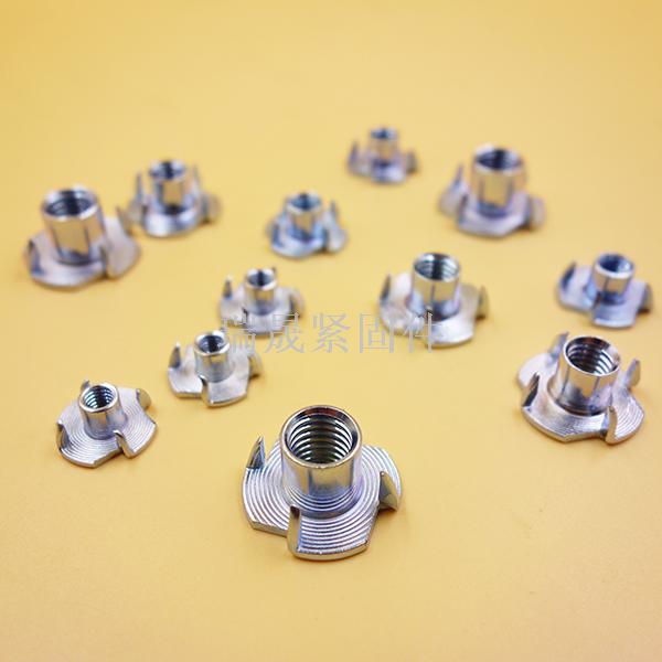 Cold heading and thickening four-claw nut furniture claw nut wood plate set nut screw hot dip galvanized nut