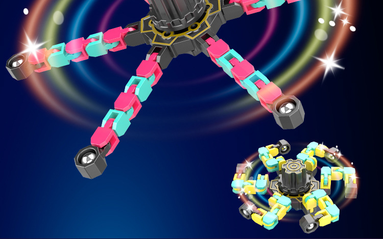 Fingertip Mechanical Gyro Decompression Transformable Mecha Chain Bearing Hand Spinner Children's DIY Creative Popular Toy Fingertip Mechanical Gyro Decompression Transformable Mecha Chain Bearing Hand Spinner Children's DIY Creative Popular Toy