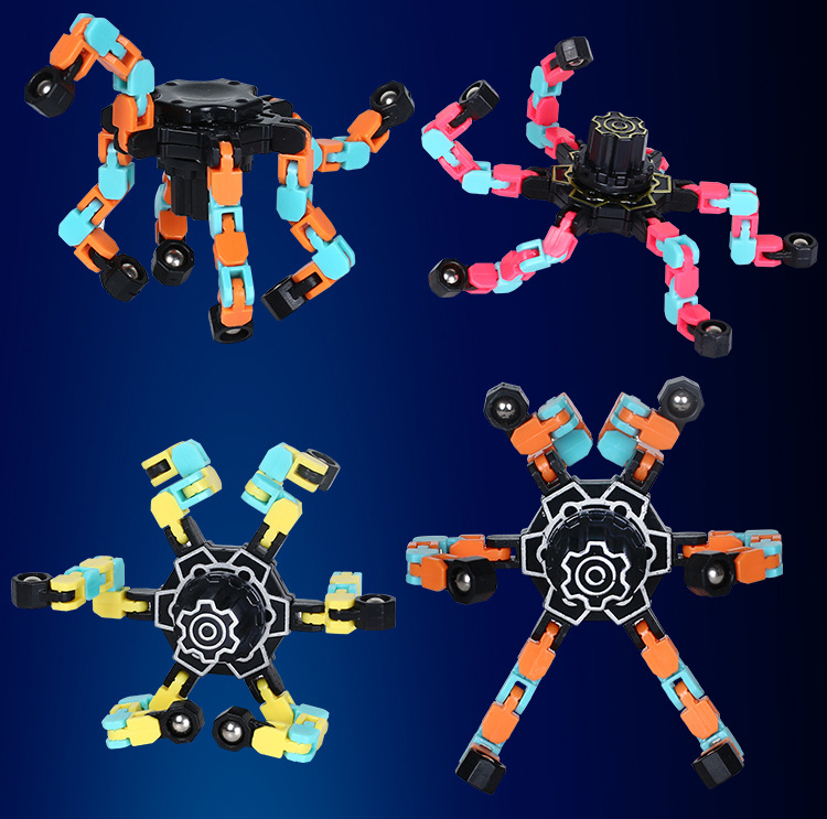 Fingertip Mechanical Gyro Decompression Transformable Mecha Chain Bearing Hand Spinner Children's DIY Creative Popular Toy Fingertip Mechanical Gyro Decompression Transformable Mecha Chain Bearing Hand Spinner Children's DIY Creative Popular Toy