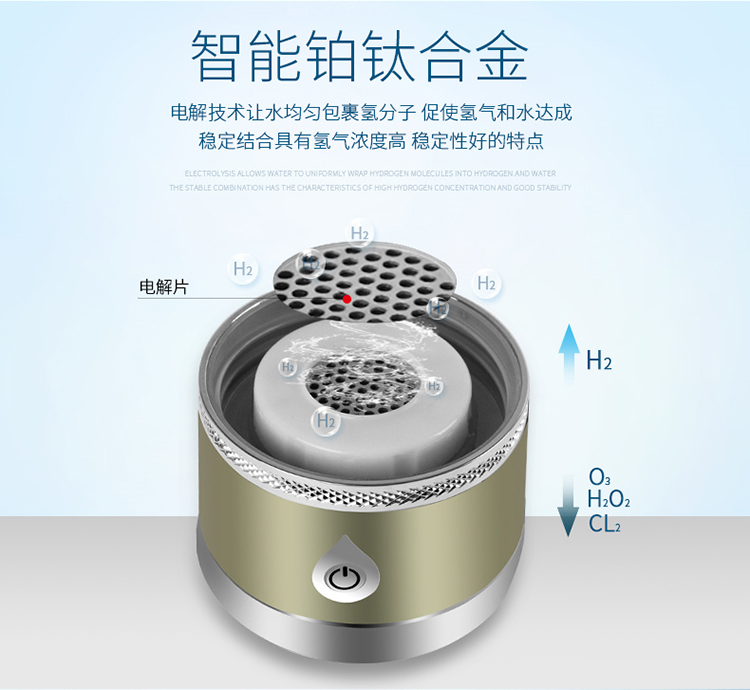 Quantum hydrogen-rich water cup intelligent portable electrolytic generator high boron cup body fitness gift cup Quantum hydrogen-rich water cup intelligent portable electrolytic generator high boron cup body fitness gift cup