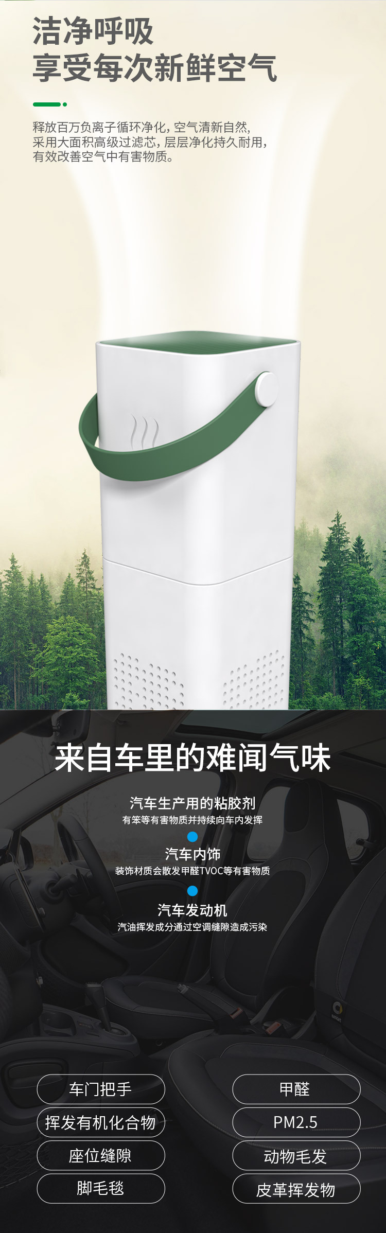 New Car Air Purifier Household USB Photocatalyst Anion Generator Deodorizer Creative Customization New Car Air Purifier Household USB Photocatalyst Anion Generator Deodorizer Creative Customization