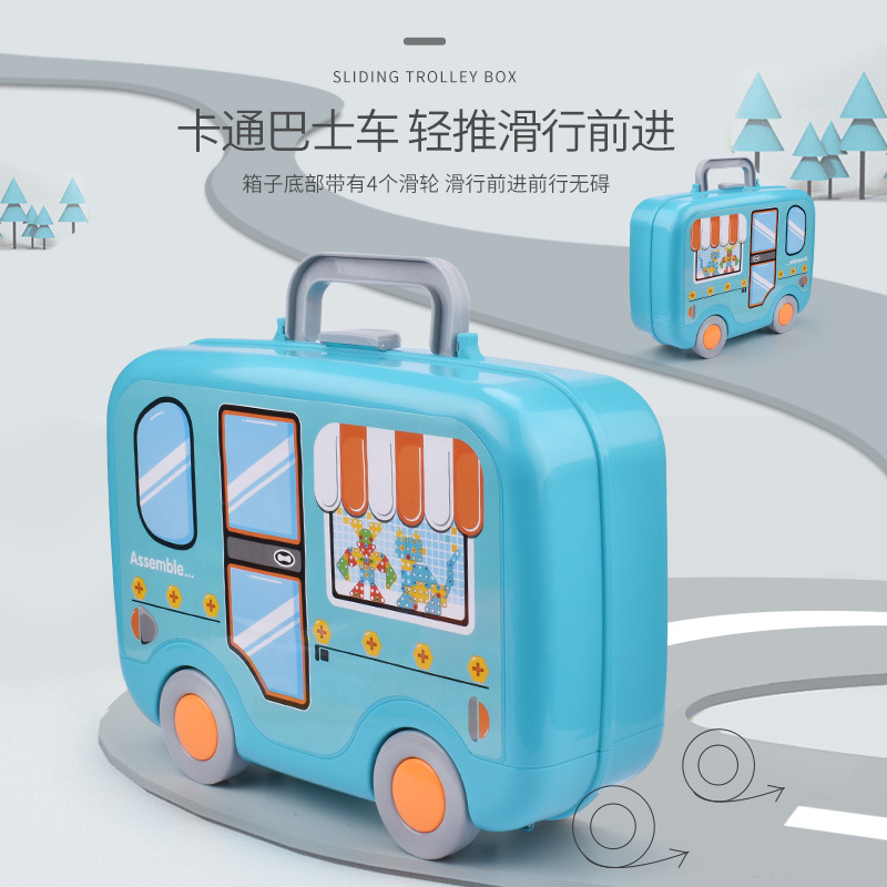 Children&#039;s Electric Drill Nut Disassembly Assembled Toys 3D Puzzle Model Screw Twisting Tool Table Puzzle Assembly Play House