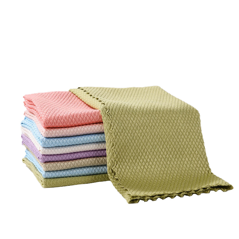 Household Kitchen Dish Towel Scale Grid Rag Lazy Rag Household Cleaning Brush Glass Suction Car Wiper Scouring Pad