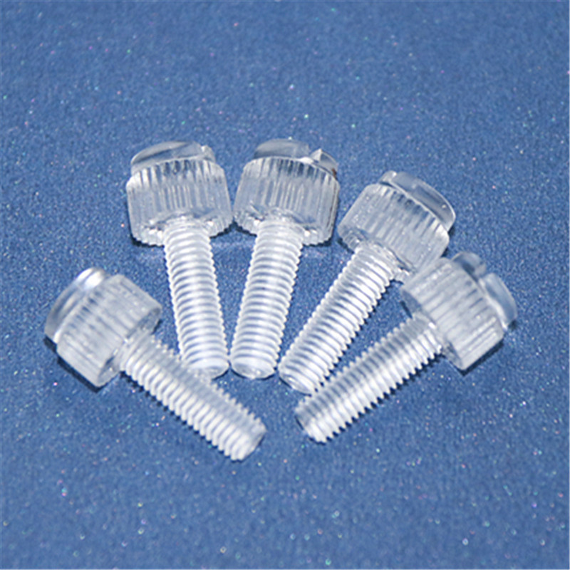 PC Slotted Knurling Screw Hand Twist Plastic Screw One Word Transparent Screw Nut Insulation Plastic Screw Bolt