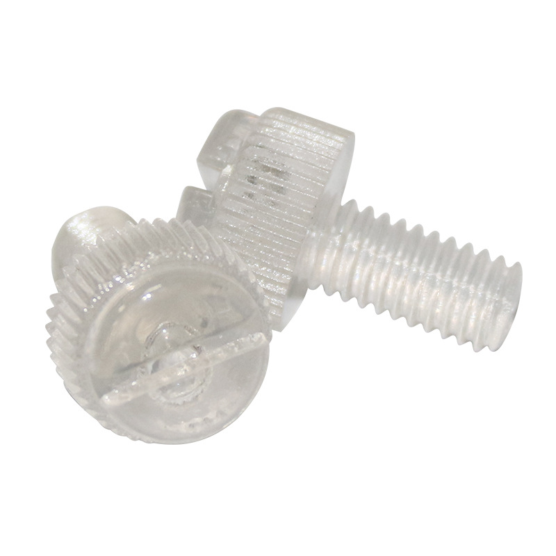PC Slotted Knurling Screw Hand Twist Plastic Screw One Word Transparent Screw Nut Insulation Plastic Screw Bolt