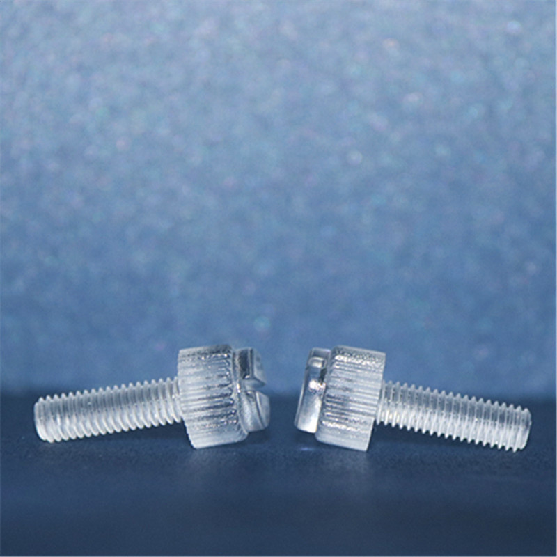 PC Slotted Knurling Screw Hand Twist Plastic Screw One Word Transparent Screw Nut Insulation Plastic Screw Bolt