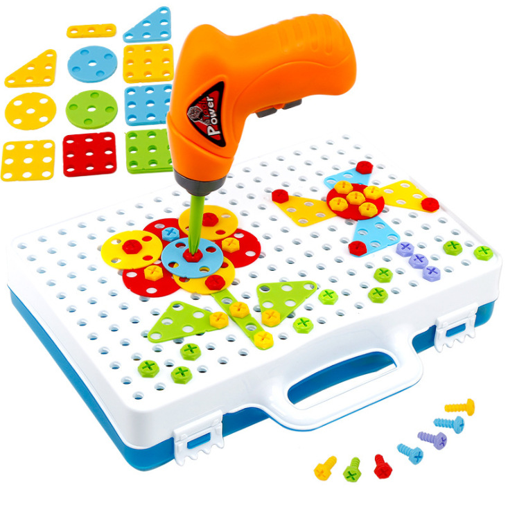 Electric Drill Screw Playing Tool 3C Certified Children's Early Childhood Education Hand-Eye Coordination Training Nut Combination Matching Puzzle Electric Drill Screw Playing Tool 3C Certified Children's Early Childhood Education Hand-Eye Coordination Training Nut Combination Matching Puzzle