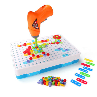 Children's Electric Drill Nut Disassembly Matching Combination Tool Table Hands-on Disassembly Screw Twist Puzzle Play House Toy Children's Electric Drill Nut Disassembly Matching Combination Tool Table Hands-on Disassembly Screw Twist Puzzle Play House Toy