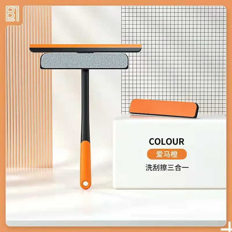 Tiktok Glass Brush and Scratch Three-in-One Multifunctional Car Window Shade Cleaning Brush Window Wiper Blade Tool