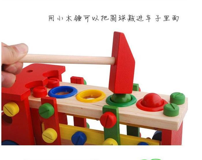 Assembly and disassembly of screw nut combination of percussion, playing two in one wooden toys (wholesale) Assembly and disassembly of screw nut combination of percussion, playing two in one wooden toys (wholesale)