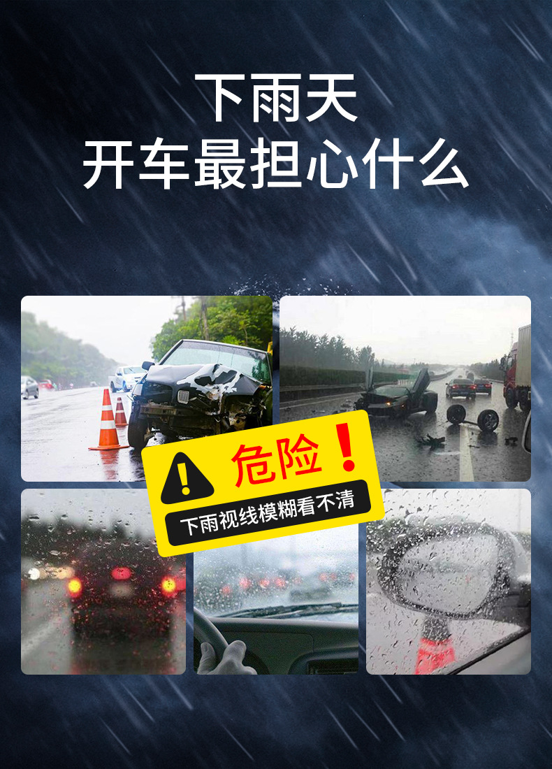 Glass Rain Repellent Cleaning Agent Wiper Car Windshield Glass Rainproof Cleaner Antifogging Agent 100ml