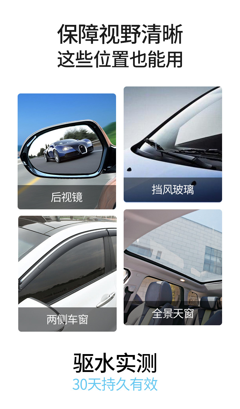 Glass Rain Repellent Cleaning Agent Wiper Car Windshield Glass Rainproof Cleaner Antifogging Agent 100ml