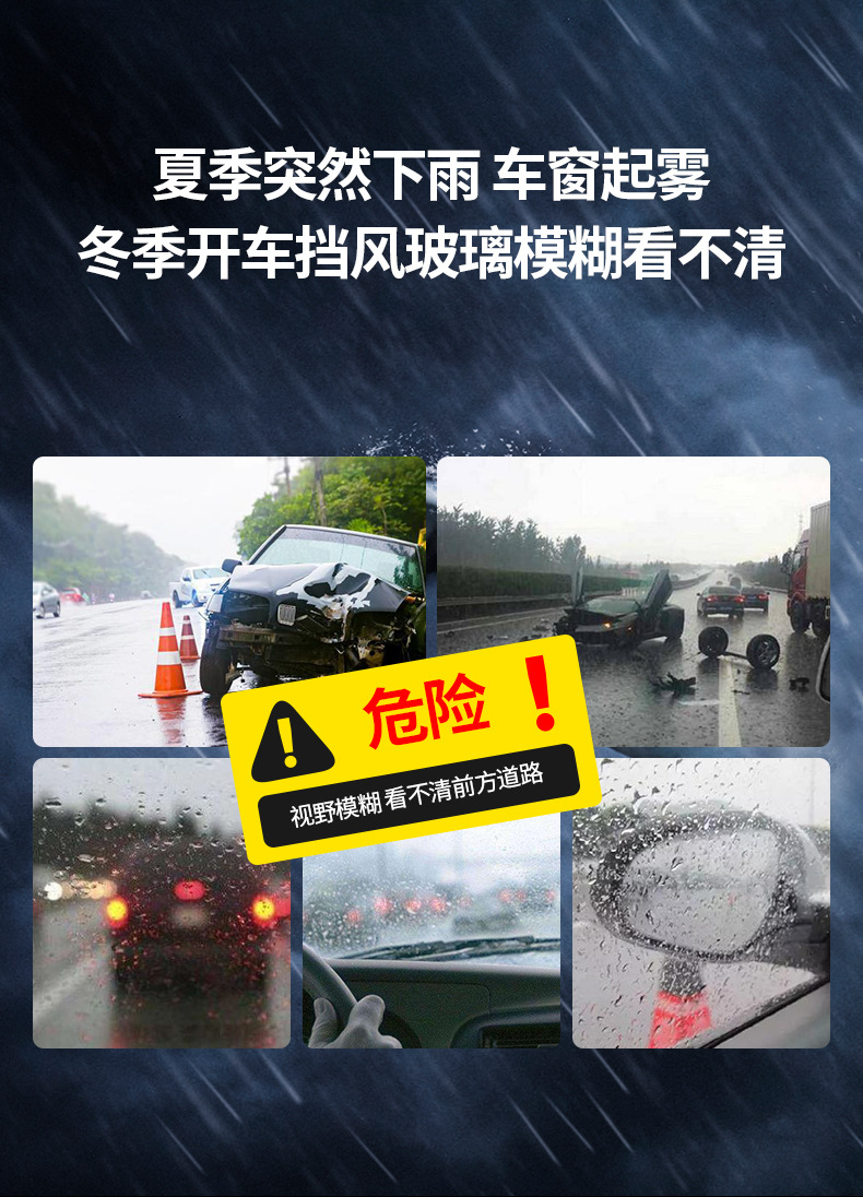 Glass Rain Repellent Cleaning Agent Wiper Car Windshield Glass Rainproof Cleaner Antifogging Agent 100ml