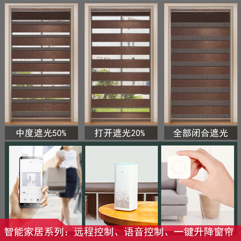 Automatic litre fall shade half shading shading electric soft gauze shade green rice Aqara voice control tubular motor