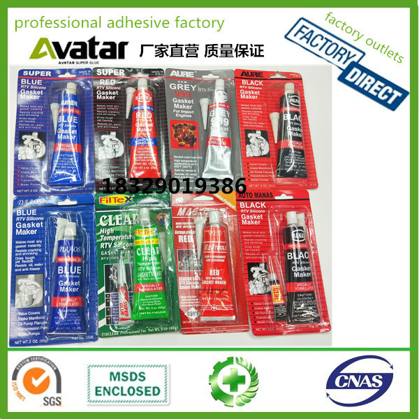 Neutral Cure High Temperature Grey 999 RTV silicone Gasket Maker For Car motor engine Resists Oil Water and Anti-free
