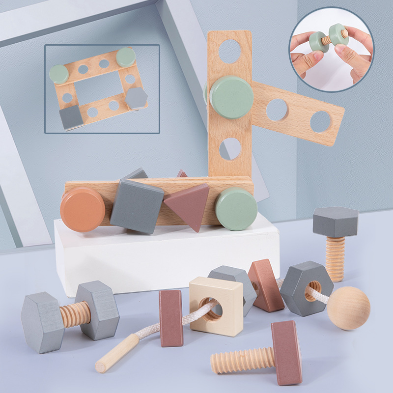 Children&#039;s Nut Matching Toy Boy Twist Screw Nut Assembly and Disassembly Puzzle Assembling Disassembly Building Block Toy