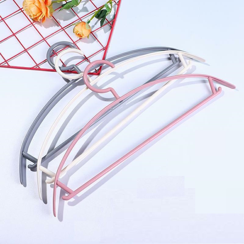 In Stock Wholesale Hanger Household Clothes Support Plastic White Clothes Hanger Clothes Hanger Clothes Storage Dormitory Clothes Hanger