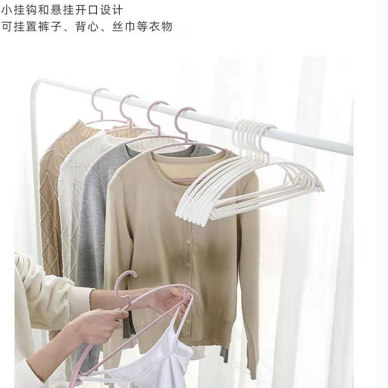 In Stock Wholesale Hanger Household Clothes Support Plastic White Clothes Hanger Clothes Hanger Clothes Storage Dormitory Clothes Hanger