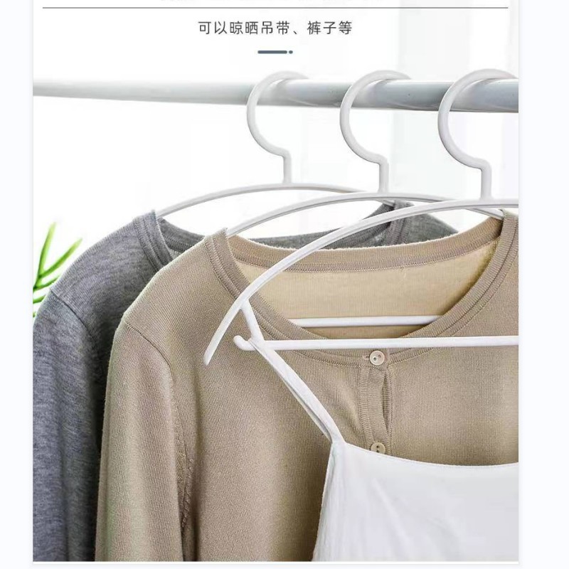 In Stock Wholesale Hanger Household Clothes Support Plastic White Clothes Hanger Clothes Hanger Clothes Storage Dormitory Clothes Hanger