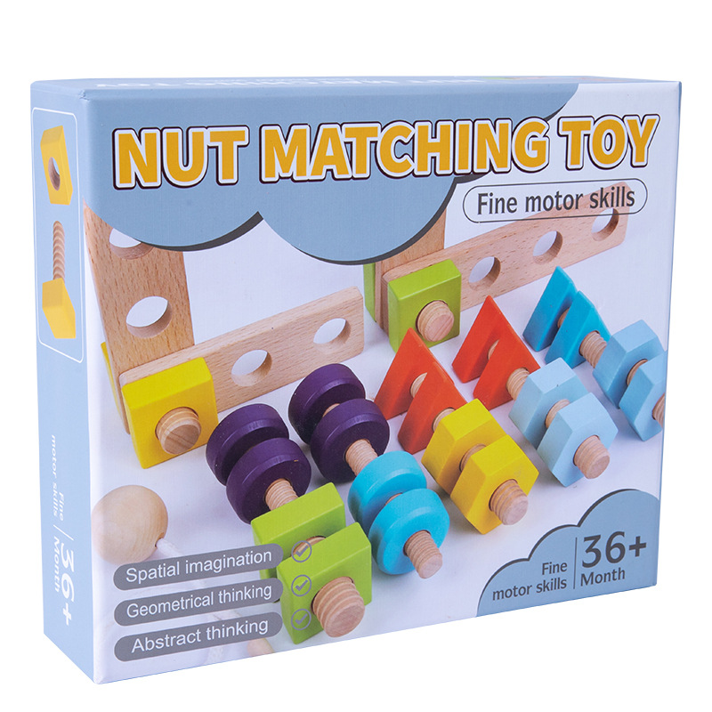Children's Nut Matching Toy Boy Twist Screw Nut Assembly and Disassembly Puzzle Assembling Disassembly Building Block Toy Children's Nut Matching Toy Boy Twist Screw Nut Assembly and Disassembly Puzzle Assembling Disassembly Building Block Toy